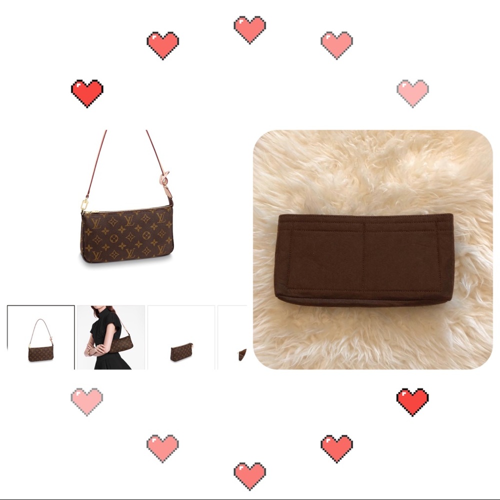 Pochette Accessories Brown felt Insert / organizer